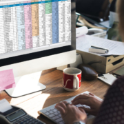 Spreadsheet Document Information Financial Startup Concept